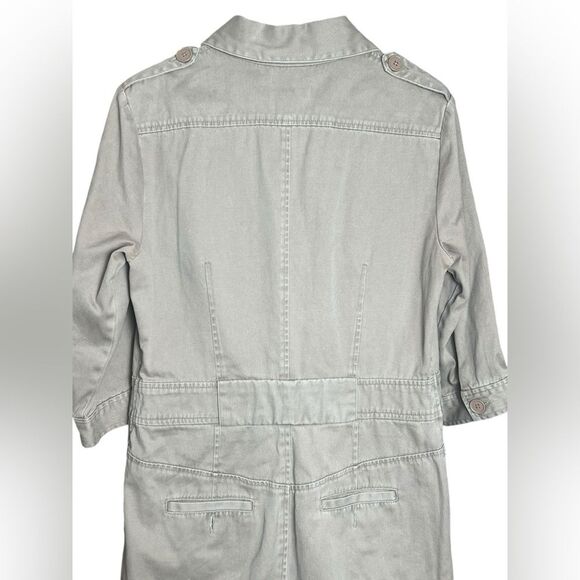 Vintage 100% Cotton Button Down Moda Cargo Utility Half Sleeve MIDI Dress 12 - Picture 11 of 11
